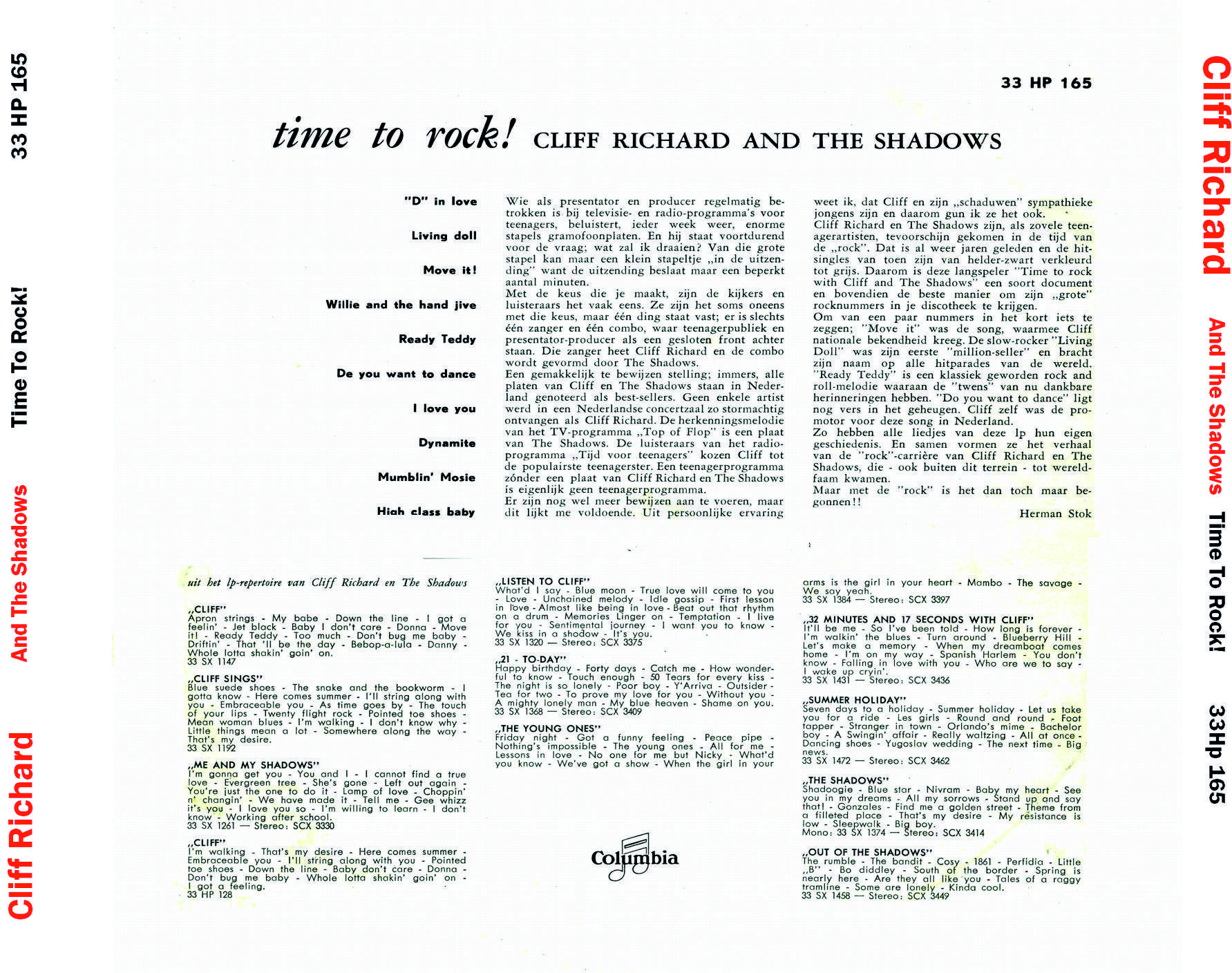 Cliff Richard and The Shadows Time To Rock! : Back